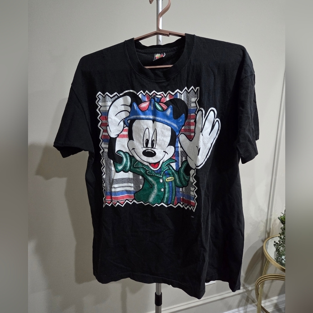 Black Mickey Mouse Graphic T-Shirt One Size